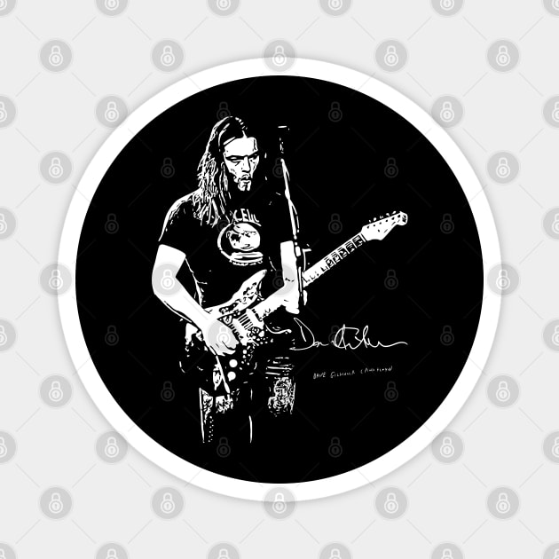 David Gilmour Guitar Vector Art 4 Magnet by Playful Creatives